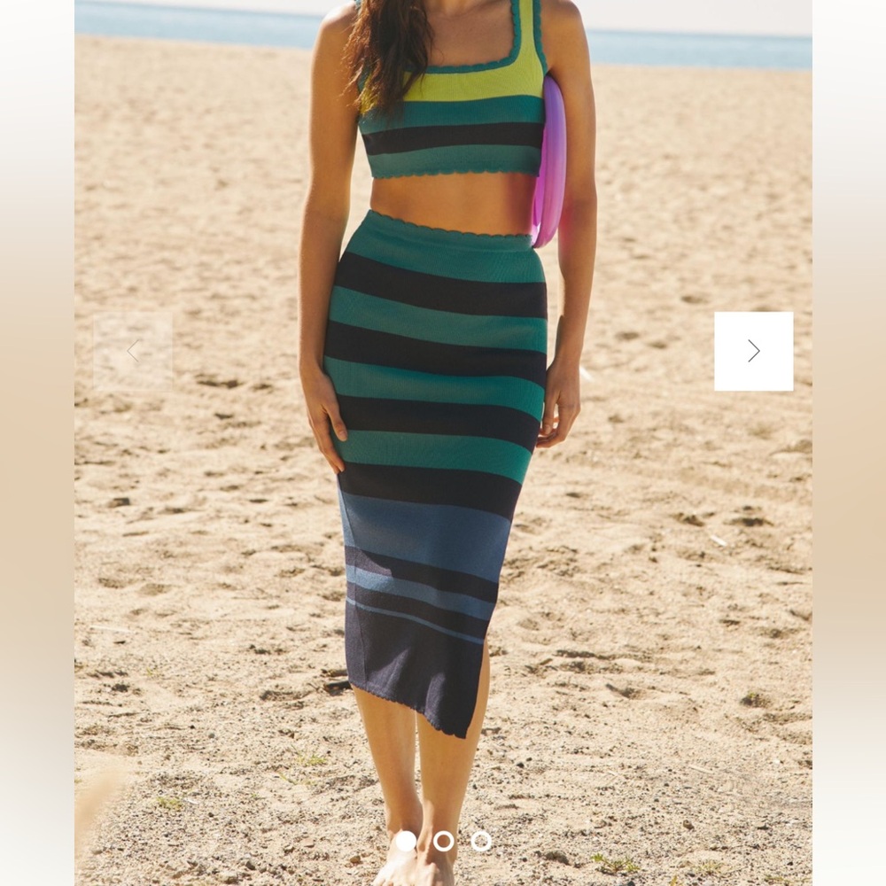 Anthropologie Colorblock Slim Midi Skirt